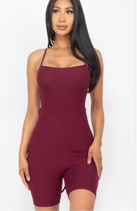 Don’t Cross Me Romper Burgundy