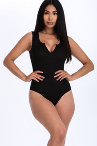 V neck bodysuit