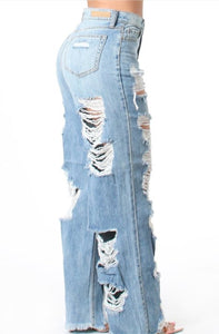 Shredded Denim Jeans