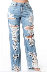 Shredded Denim Jeans