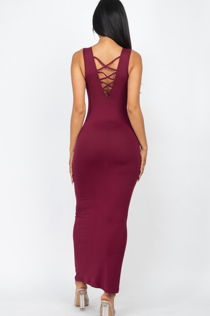 Seductive Maxi Dress Burgundy